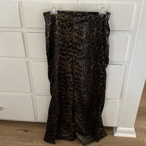 Satin leopard pants